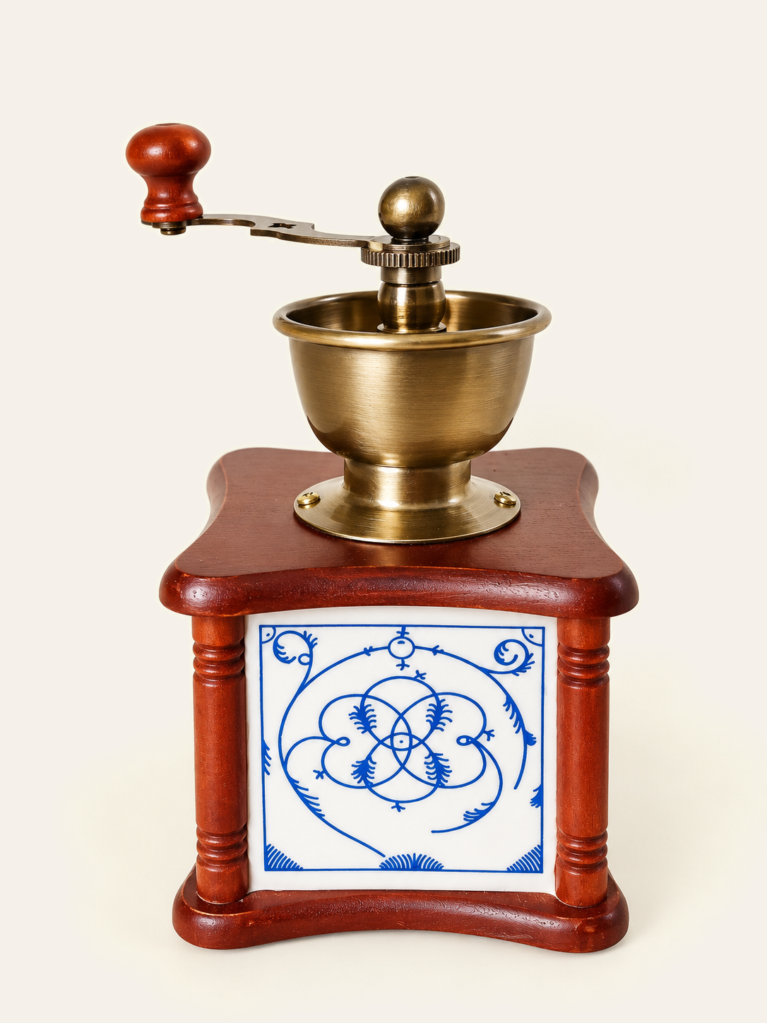 Moulin à café à décor bleu